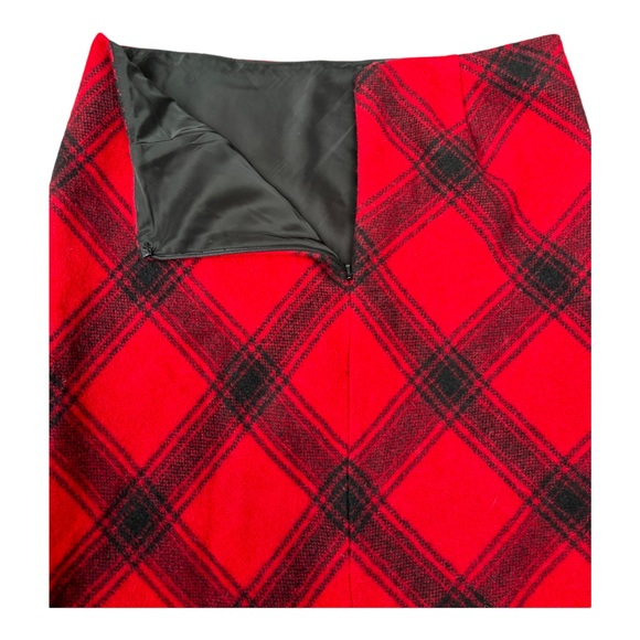 Talbots Women’s 6 Twill A-Line Red “Country Plaid” Lined Wool Blend Skirt - Picture 8 of 12